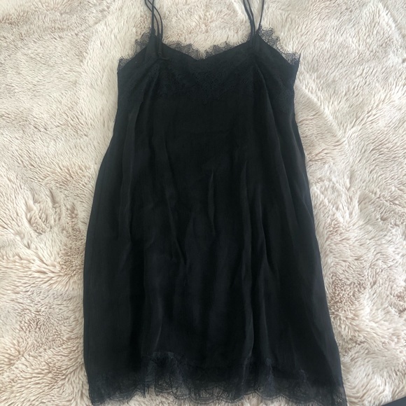 Zara Intimates & Sleepwear Nwot Zara Black Lace Slip Dress Xs